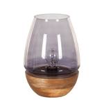 Tafellamp Mourenx glas/bamboehout - 1 lichtbron - Hoogte: 27 cm