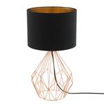 Lampe Pedregal Tissu mélangé / Acier - 1 ampoule - Noir / Cuivre
