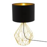 Lampe Pedregal Tissu mélangé / Acier - 1 ampoule - Noir / Doré