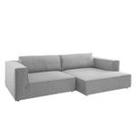 Hoekbank Big Cube Style geweven stof - Stof TBO: 29 moody grey - Longchair vooraanzicht rechts