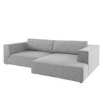 Hoekbank Big Cube Style geweven stof - Stof TBO: 29 moody grey - Longchair vooraanzicht rechts