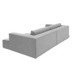 Hoekbank Big Cube Style geweven stof - Stof TBO: 29 moody grey - Longchair vooraanzicht rechts