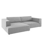 Hoekbank Big Cube Style geweven stof - Stof TBO: 29 moody grey - Longchair vooraanzicht links