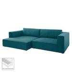 Ecksofa Big Cube Style Webstoff Stoff TBO: 3 petrol green - Longchair davorstehend links