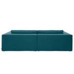 Ecksofa Big Cube Style Webstoff Stoff TBO: 3 petrol green - Longchair davorstehend links