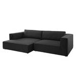 Ecksofa Big Cube Style Webstoff Stoff TBO: 9 anthrazite - Longchair davorstehend links