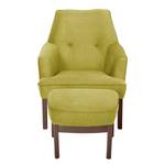 Fauteuil Cozy Tissu - Vert pistache - Avec repose-pieds