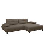 Ecksofa Cushion Shift Webstoff Stoff TBO: 12 coconut brown - Longchair davorstehend rechts