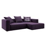 Ecksofa Heaven Casual XL Webstoff Violett - Longchair davorstehend rechts - Schlaffunktion - Bettkasten