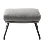 Pouf repose-pieds Hepburn II Tissu - Tissu Milan : Gris clair - Noir