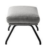 Pouf repose-pieds Hepburn II Tissu - Tissu Milan : Gris clair - Noir