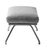 Pouf repose-pieds Hepburn II Tissu - Chrome - Tissu Milan Gris clair - Tissu Milan : Gris clair - Chrome brillant