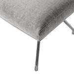 Pouf repose-pieds Hepburn II Tissu - Tissu Milan : Gris clair - Chrome brillant