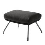 Pouf repose-pieds Hepburn II Tissu - Tissu Milan : Anthracite - Chrome mat