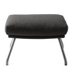 Pouf repose-pieds Hepburn II Tissu - Chrome mat - Tissu Milan Anthracite - Tissu Milan : Anthracite - Chrome mat