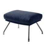 Pouf repose-pieds Hepburn II Tissu - Chrome - Tissu Milan Bleu foncé - Tissu Milan : Bleu foncé - Chrome brillant