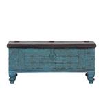 Kist Watergate massief mangohout en gerecycled oud hout - turquoise/blauw
