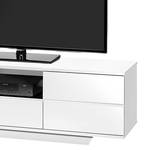 Tv-meubel Amieka Hoogglans wit/zwart - Breedte: 150 cm
