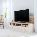 Tv-lowboard Lyngby massief grenenhout - Wit grenenhout / Grenenhout