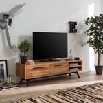 Tv-meubel Amla II massief acaciahout/metaal - acaciahout/antracietkleurig