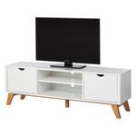 Tv-meubel Brekille wit/eikenhout