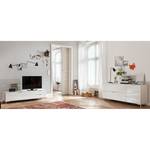 Meuble TV Cleo III Blanc Pieds en chrome