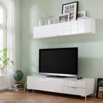 Meuble TV Cleo III Blanc Pieds en chrome