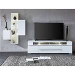 TV-Lowboard Cupar avec éclairage - Blanc mat - Largeur : 210 cm