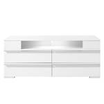 Meuble TV Cupar II (avec éclairage) Blanc - Bois manufacturé - 140 x 57 x 49 cm