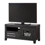 Tv-meubel Keyport I massief mangohout - asgrijs/zwart