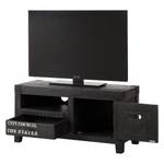 Tv-meubel Keyport I massief mangohout - asgrijs/zwart