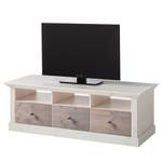 Tv-meubel Lyngby massief grenenhout - wit/truffelkleurig grenenhout
