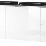 Meuble TV Margherita II Blanc brillant - Largeur : 210 cm