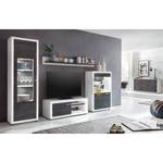 Meuble TV Piorini I Imitation pin anthracite / Blanc