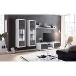 Tv-meubel Piorini II (inclusief verlicht antracietkleurige grenenhouten look/wit