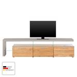 TV-Lowboard Solano II Asteiche / Platingrau - Ausrichtung links - Mit Beleuchtung