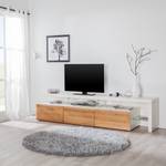 Tv-meubel Solano II Knoesteikenhout/wit - Rechts uitlijnen - Zonder verlichting