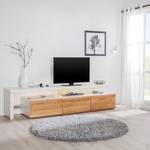 Meuble TV Solano IV Partiellement en bois massif - Chêne noueux / Blanc