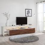 Tv-meubel Solano I deels massief - Notenboomhout/wit