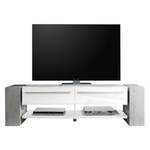 Tv-meubel Takayama hoogglans wit/beton - Breedte: 170 cm