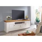 Tv-meubel Ummanz I massief grenenhout - wit grenenhout/honingkleurig grenenhout - Pijnboomhout wit