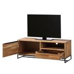 Tv-meubel Valenje I massief eikenhout/metaal - eikenhout/zwart