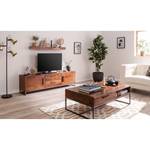 Table basse WOODSON avec tiroirs Acacia massif / Fer - Acacia brun