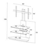 TV-Rack CU-MR 50 (inkl. Beleuchtung) Aluminium/Glas