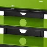 Meuble TV Rack Jared I Noir / Verre vert - Largeur : 110 cm