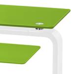 Meuble TV Rack Jared I Blanc / Verre vert - Largeur : 110 cm