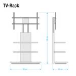 TV-Rack Mattis Aluminium / Glas Weiß