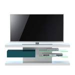Tv-rek SL 660 incl. verlichting - Wit/petrolblauw