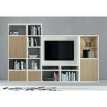 Tv-wandmeubel Emporior II inclusief verlichting - Eikenhouten look/wit