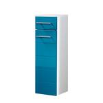 Armoire basse Rosary Turquoise brillant / Blanc